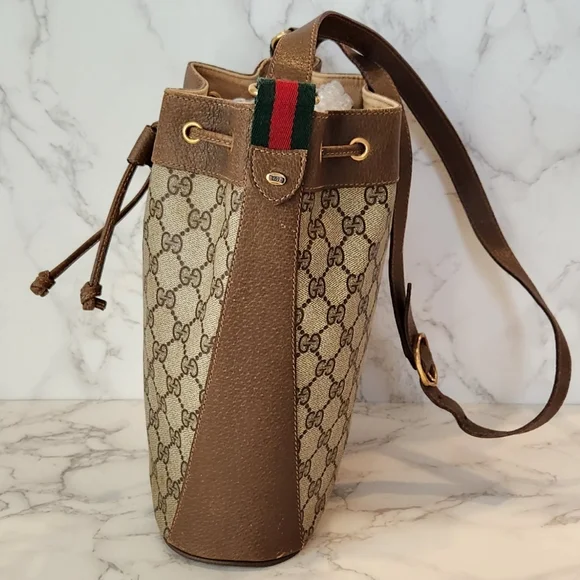 Gucci Vintage Sherry Line GG Bucket Bag